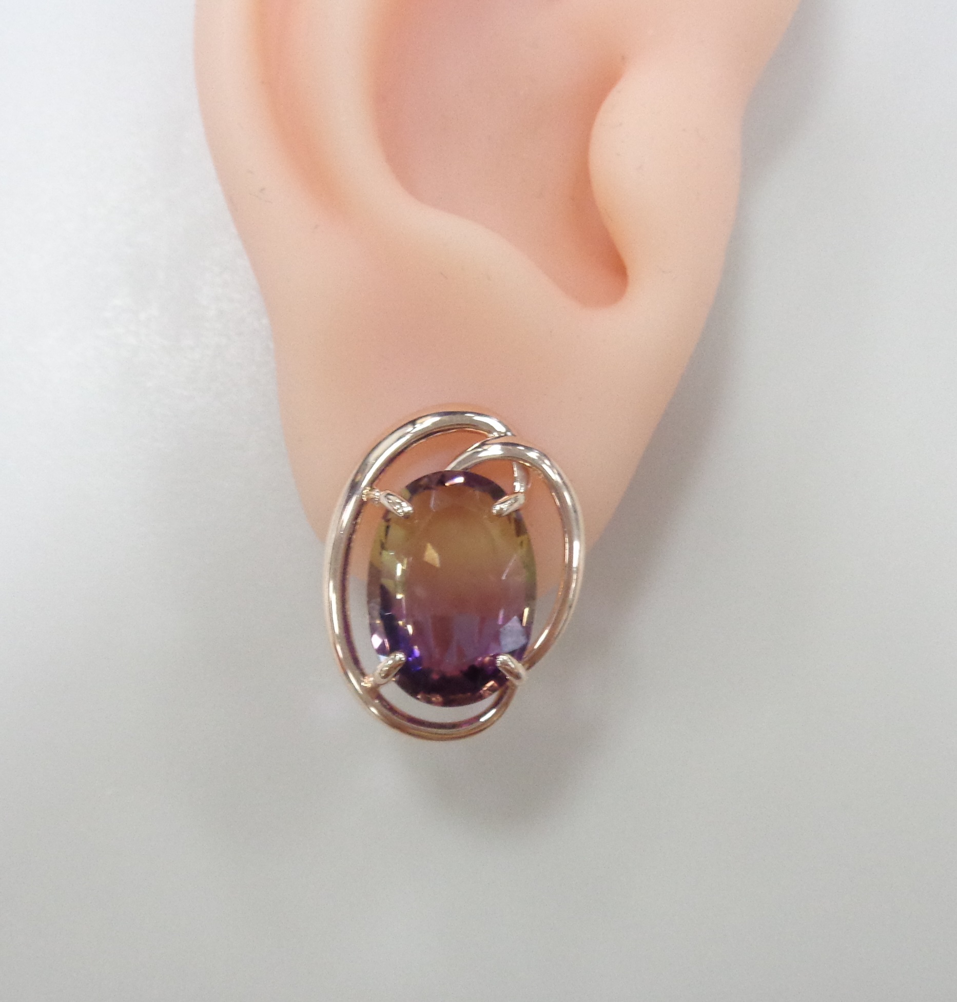 Серебряные серьги с аметринами